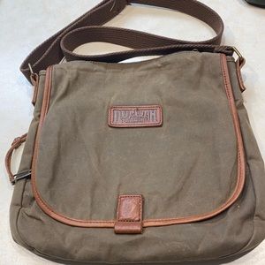 Duluth Trading Company canvas and leather large crossbody